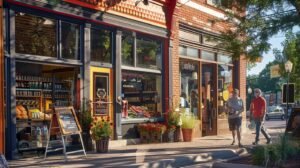Small business storefront in Michigan with a welcoming atmosphere and community engagement